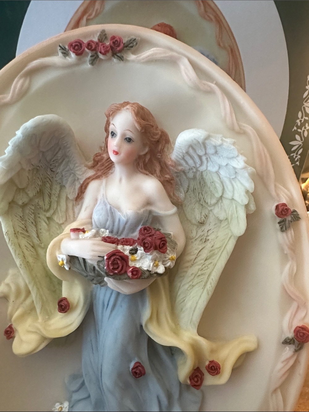 Handcrafted Angel  7 inch Plate with Red-Haired Angel doesn’t come with stand - Picture 3 of 6